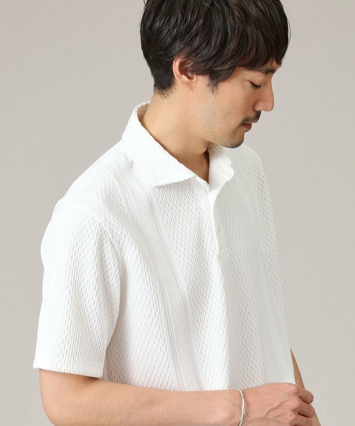 【抗菌防臭】ケーブル ニットライク ポロシャツ